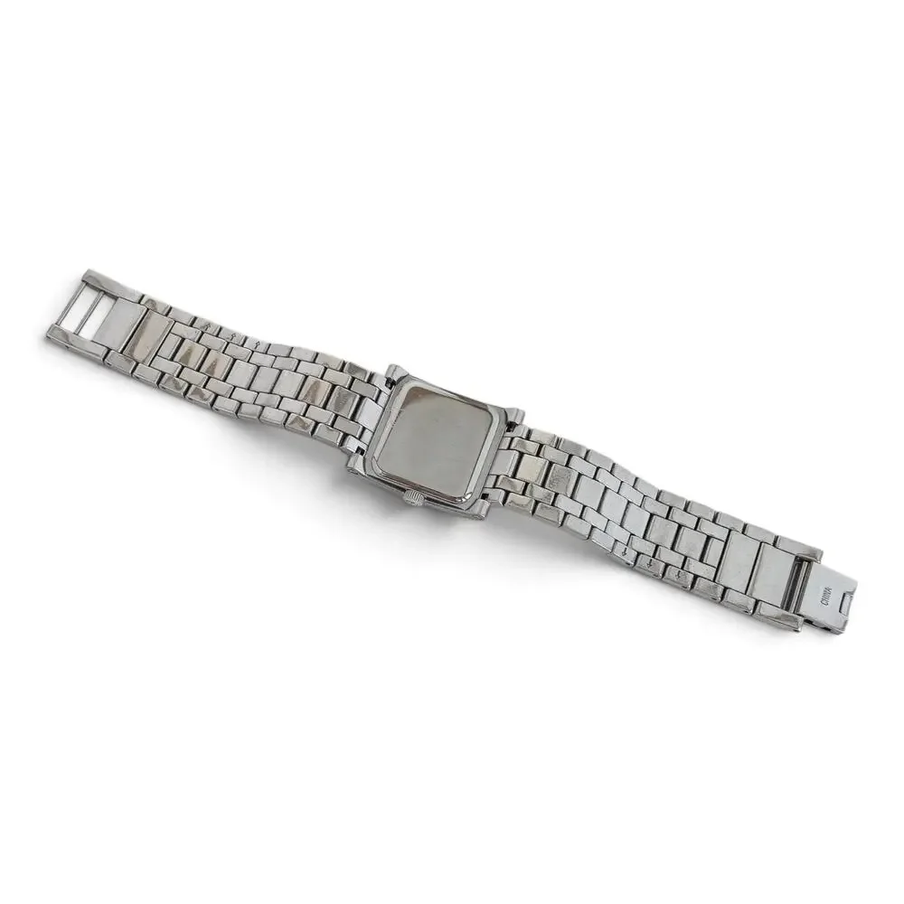 Brighton Napa Watch Wide Woven Band Silver Plated Fold Over Clasp Retired